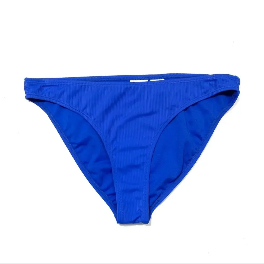 California Waves BLUE Ribbed Bikini Swim Bottom
